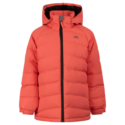 Amira Girls' Hooded Waterproof Padded Jacket in Soft Orange