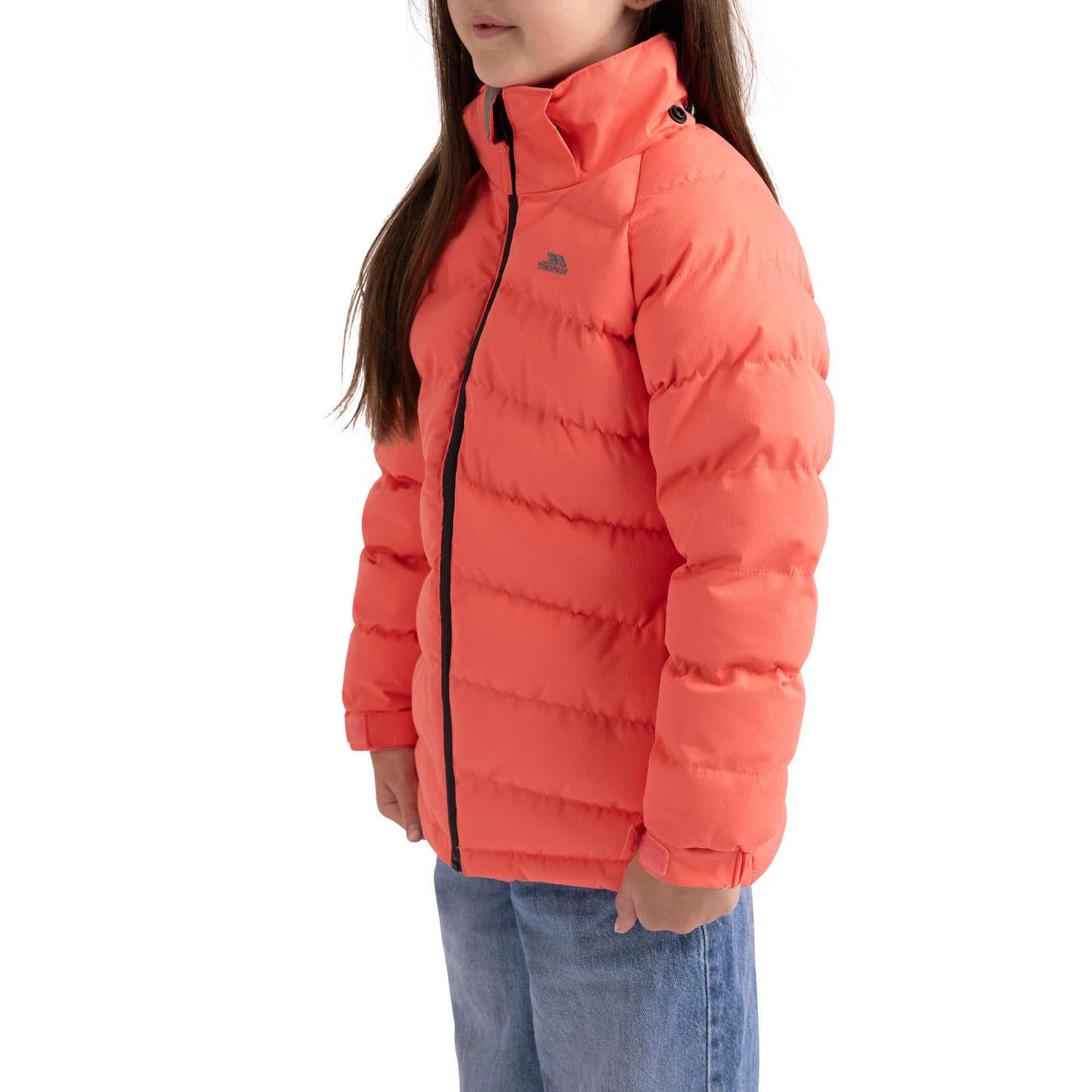 Amira Girls' Hooded Waterproof Padded Jacket in Soft Orange