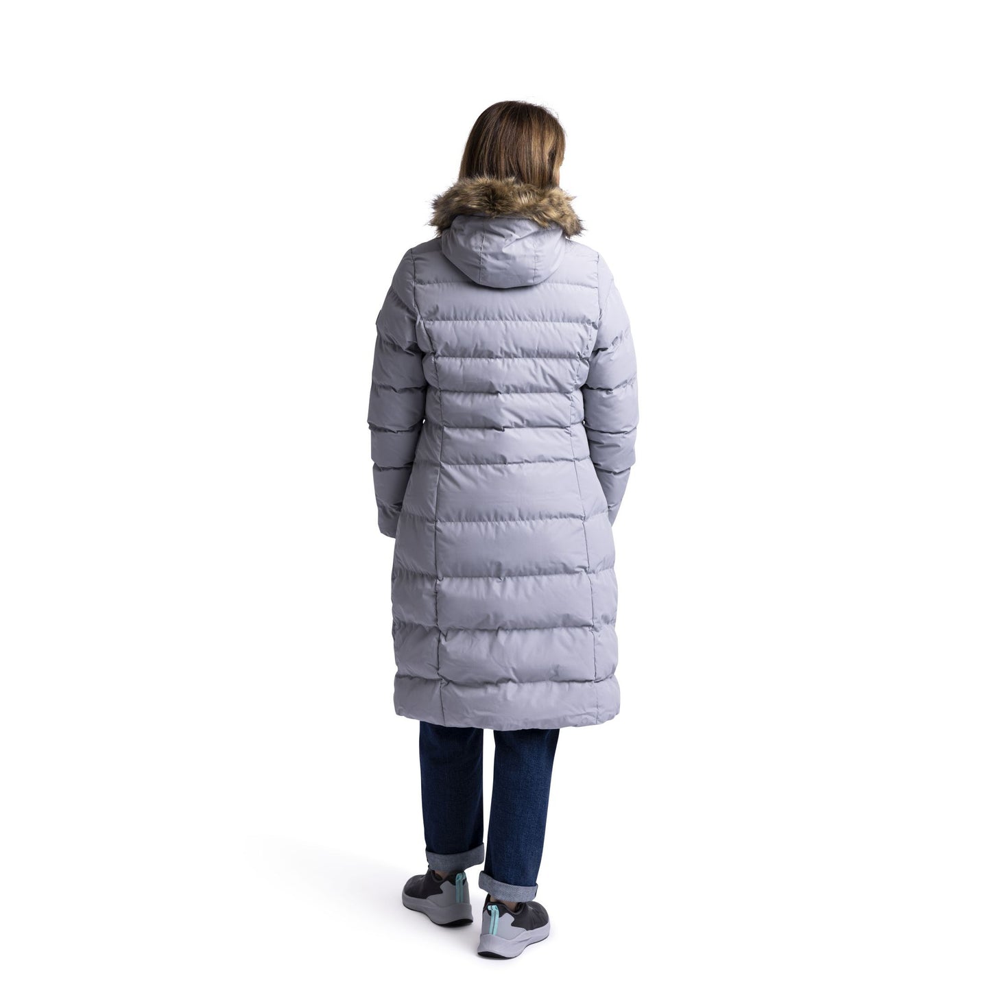 Audrey Women's Padded Long Length Jacket in Platinum