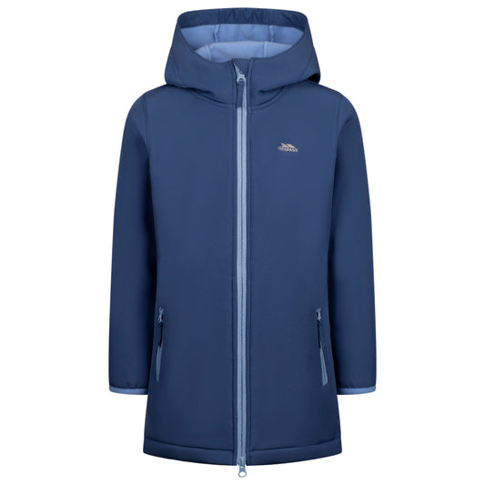 Brennagh Girls Longer Length Softshell Jacket in Blue Tone