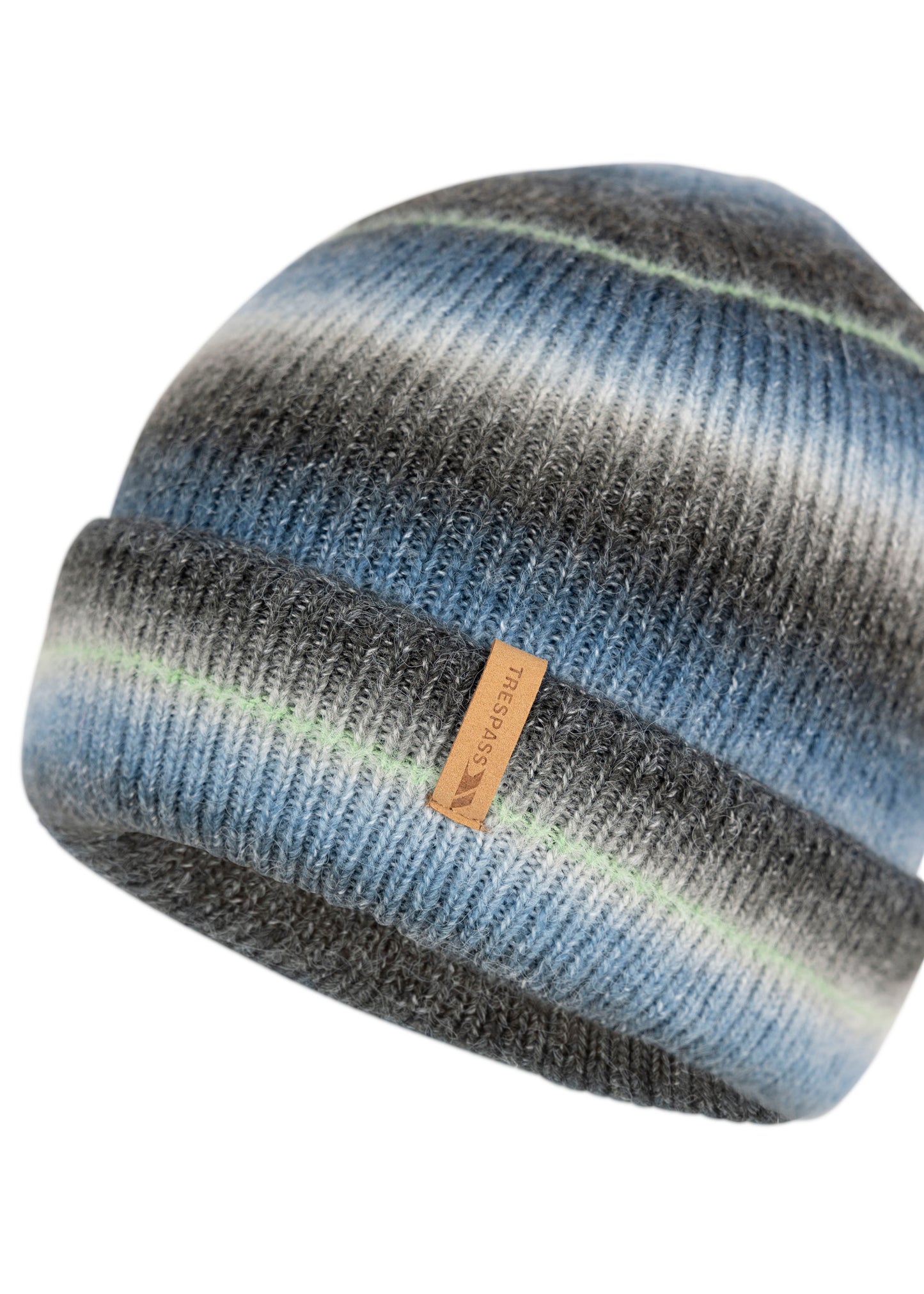 Chevron Adults Knitted Beanie Hat in Blue
