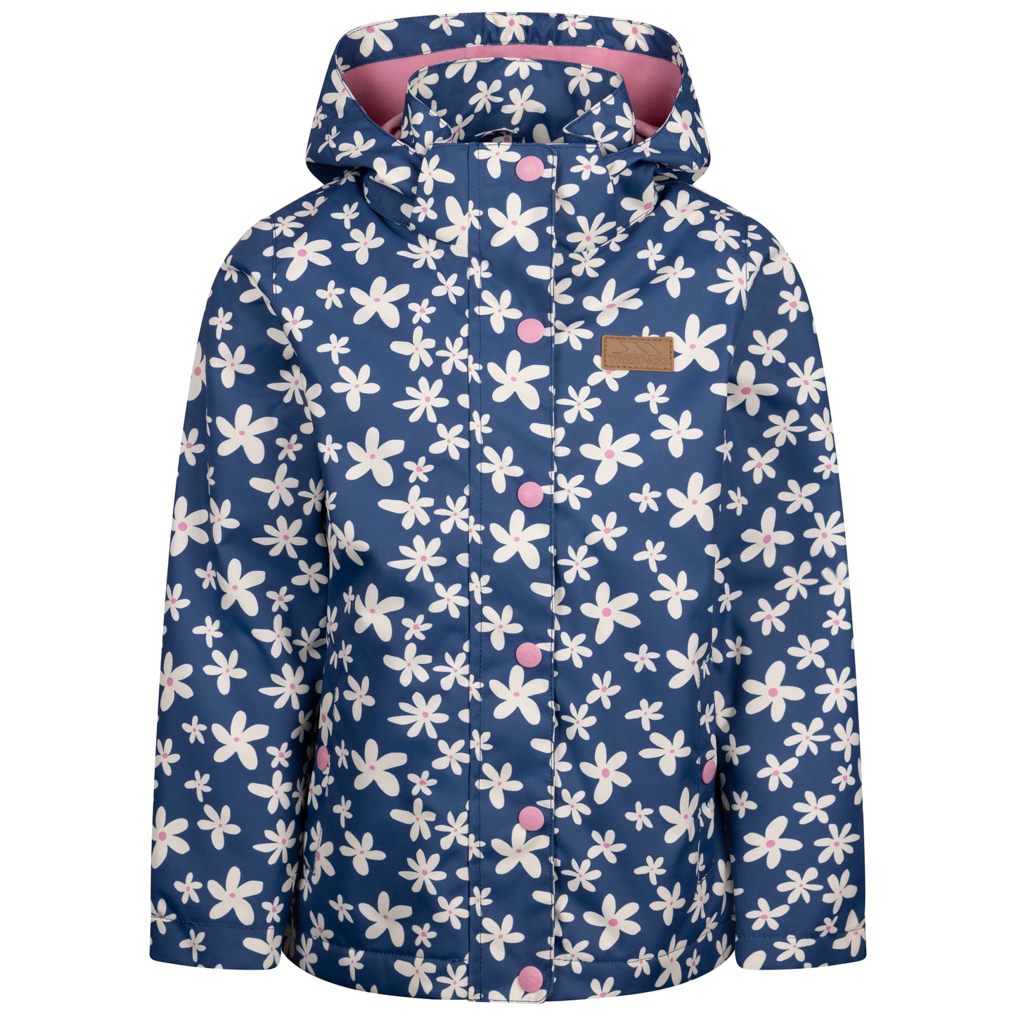 Drippy Girls' Unpadded Waterproof Rain Jacket in Bluetone