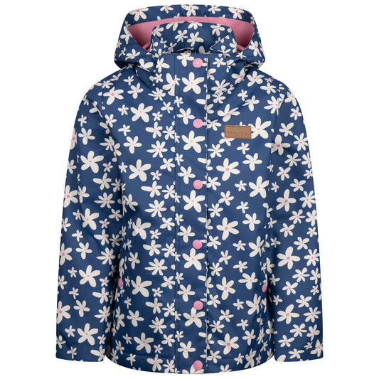 Drippy Girls' Unpadded Waterproof Rain Jacket in Bluetone