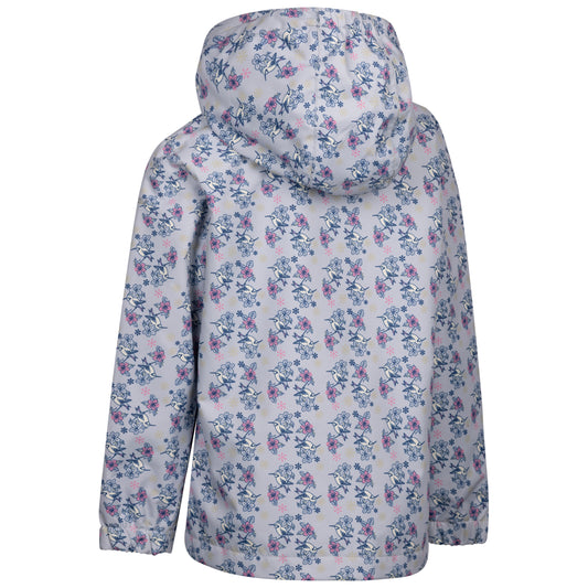 Drippy Girls' Unpadded Waterproof Rain Jacket in Grey Skies