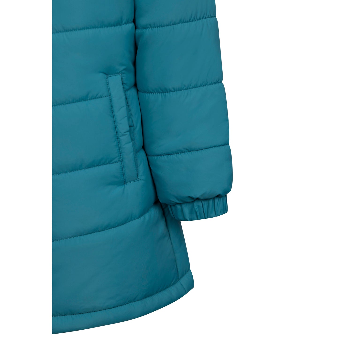 Ellster Girls' Water Resistant Longer Length Padded Jacket in Light Teal