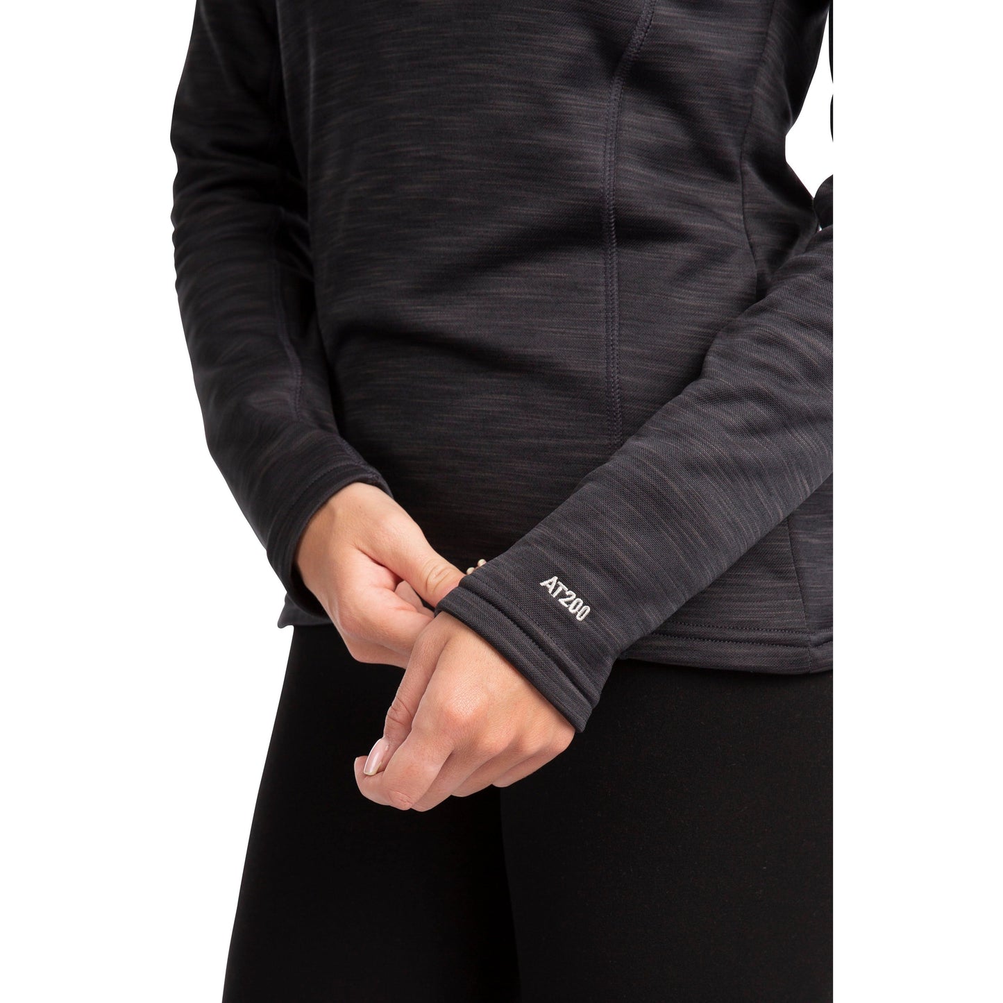 Fairford Women's Half Zip Fleece Top in Black Marl