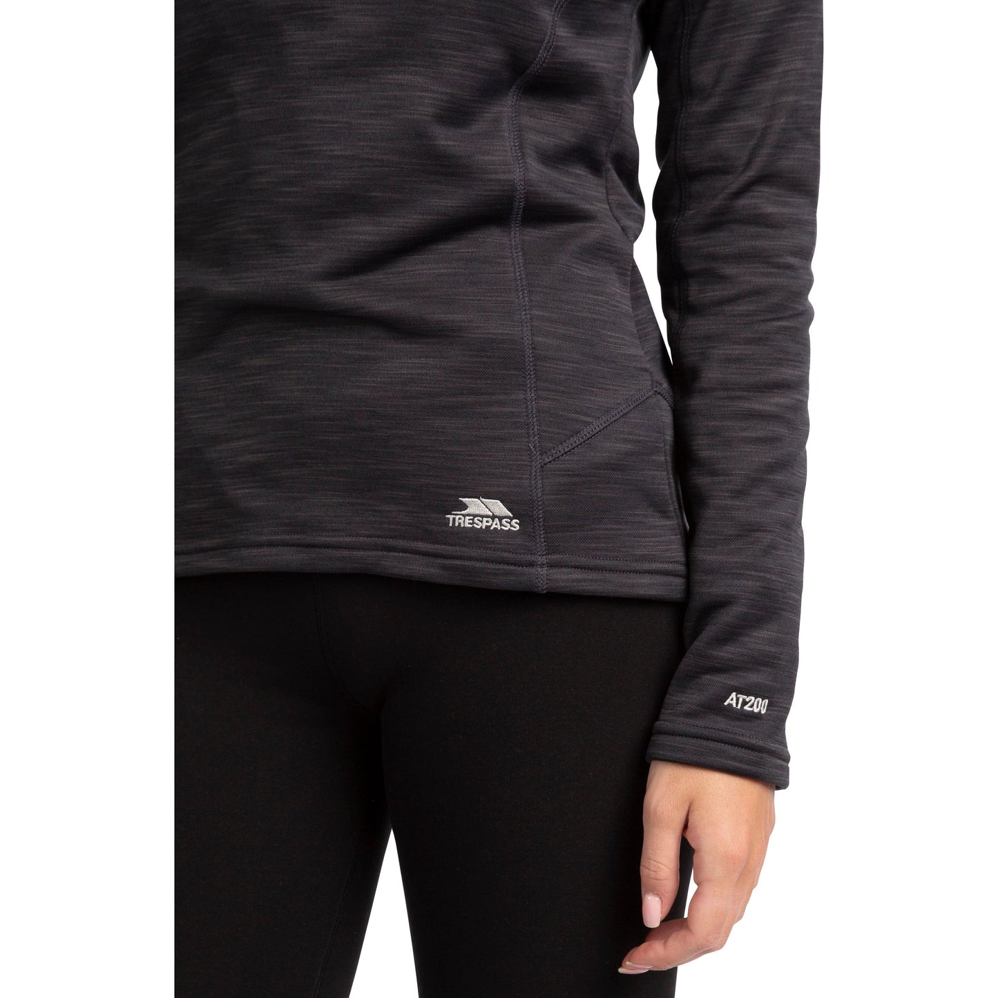 Fairford Women's Half Zip Fleece Top in Black Marl