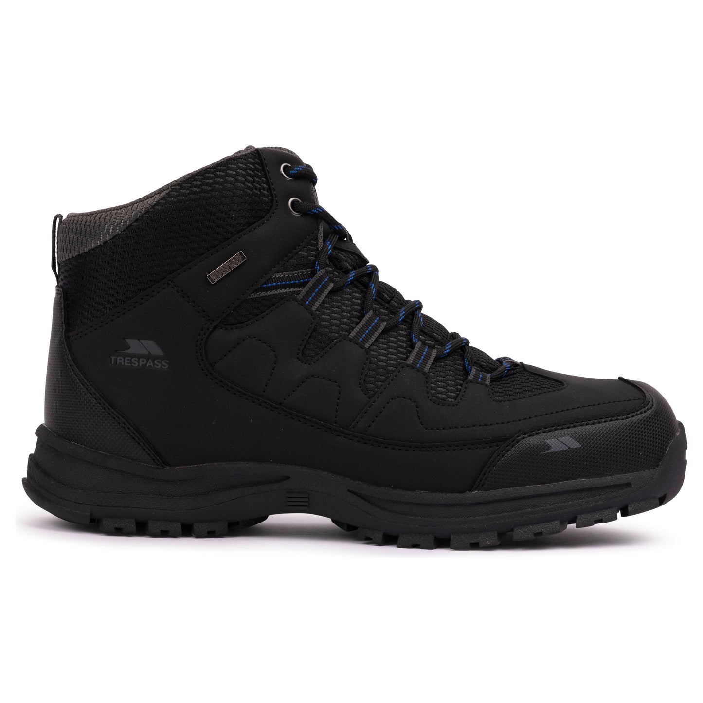 Finley Mens Waterproof Walking Boots in Black Blue