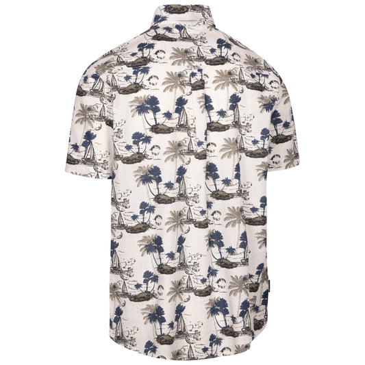 Frantom Mens Casual Shirt in Off White Print