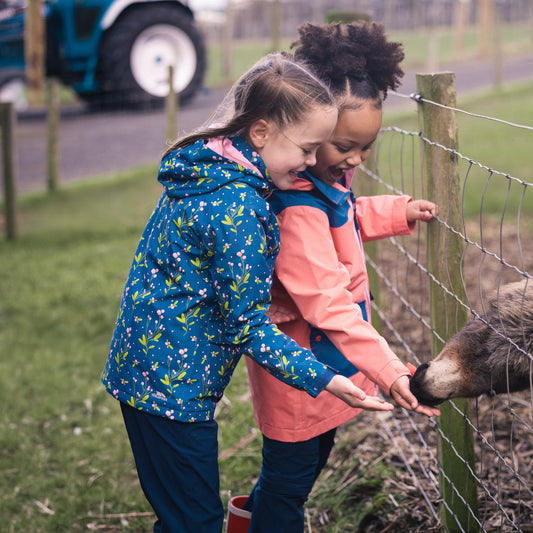 Micaella Girls Waterproof Rain Jacket in Bluetone