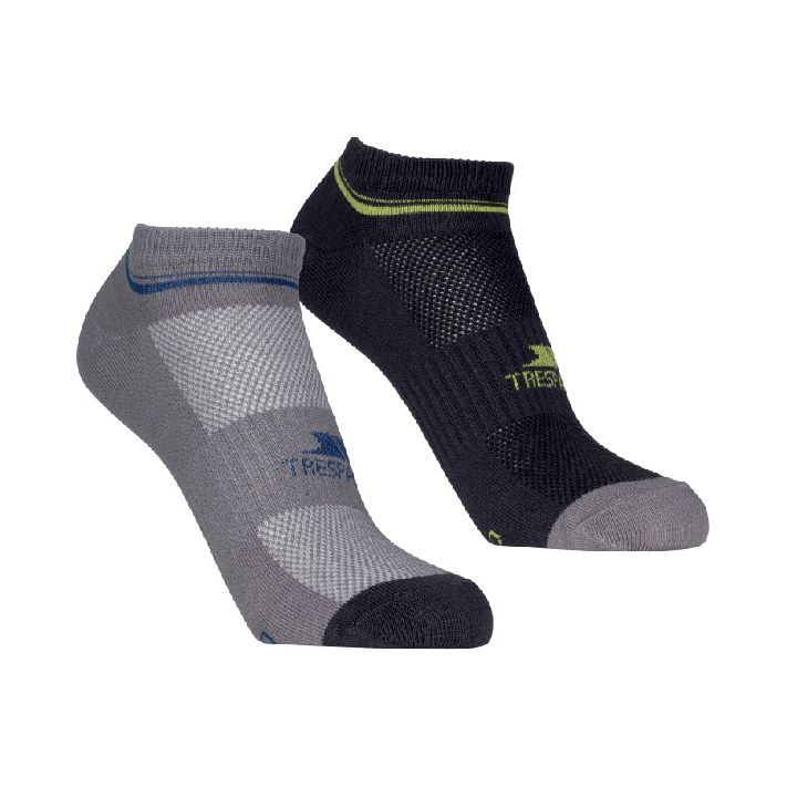 Isolate Unisex Trainer Socks  2 Pack in Platinum / Dark Grey