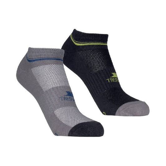 Isolate Unisex Trainer Socks  2 Pack in Platinum / Dark Grey
