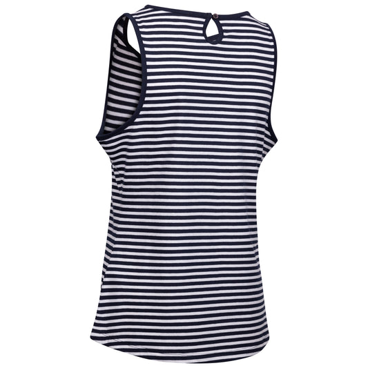 Kelly Womens Casual Vest Top in Navy Stripe