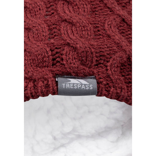 Kendra Women's Knitted Beanie Hat in Dark Cherry