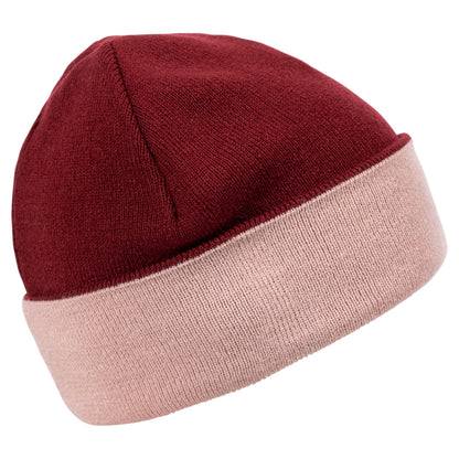 Montana Adults Reversible Knitted Hat in Dark Cherry
