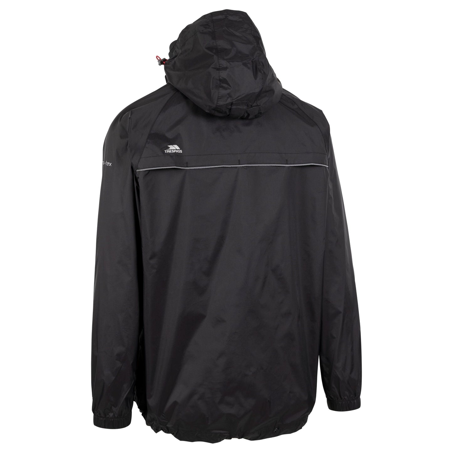 Qikpac X Adults Unisex Unpadded Waterproof Packaway Jacket in Black with Red