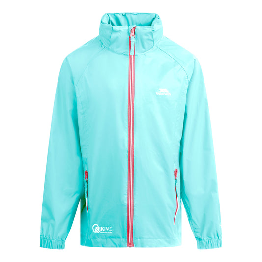 Qikpac X Kids' Waterproof Packaway Jacket in Aquamarine
