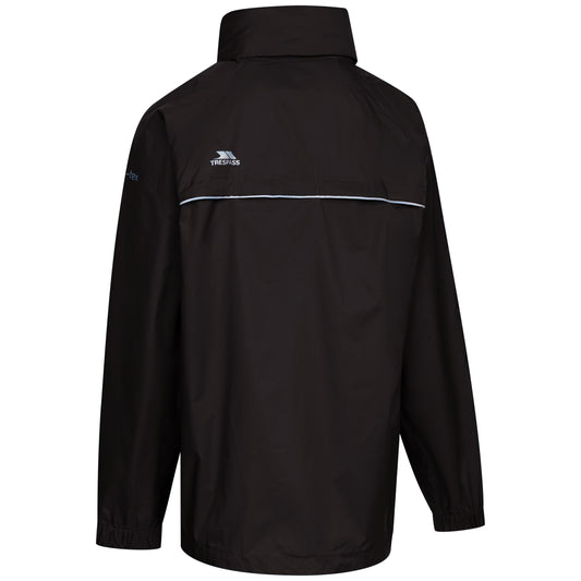 Qikpac X Kids' Unpadded Waterproof Packaway Jacket in Black