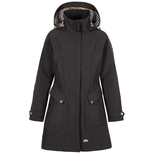 Rainy Day Womens Long Unpadded Waterproof Jacket in Black