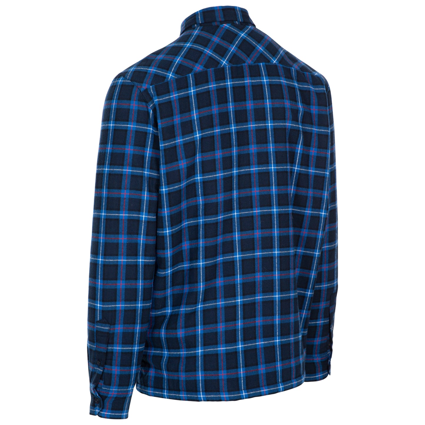 Rapeseed Men's Check Shirt with Sherpa Lining in Dark Blue Check