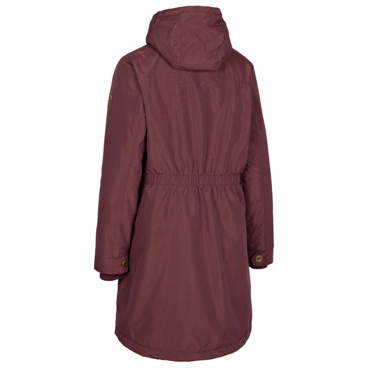 Reminder Womens Longer Length Padded Fleece Lined Waterproof Jacket in Mulberry