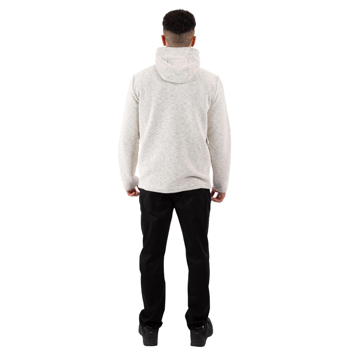 Scawton Men's Knitted Hoodie in Off White