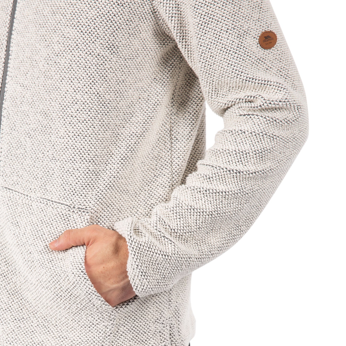Scawton Men's Knitted Hoodie in Off White