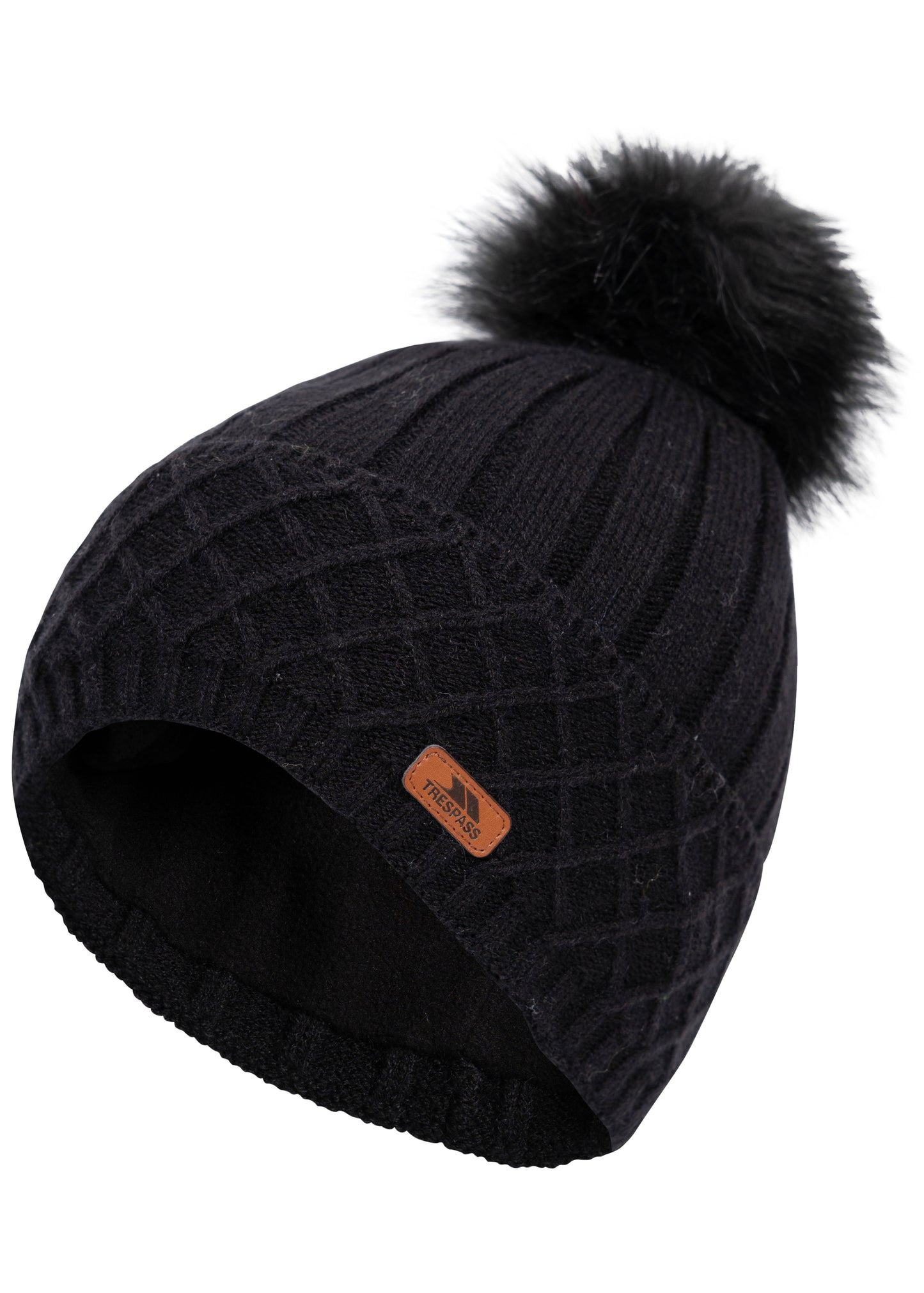 Sherbet Women's Fleece Lined Knitted Hat in Black