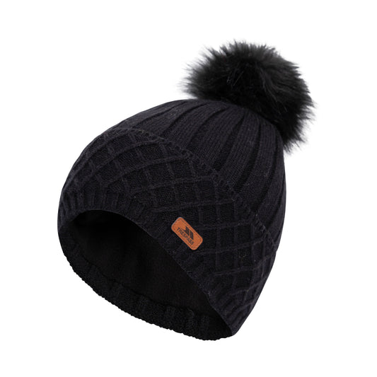 Sherbet Women's Fleece Lined Knitted Hat in Black