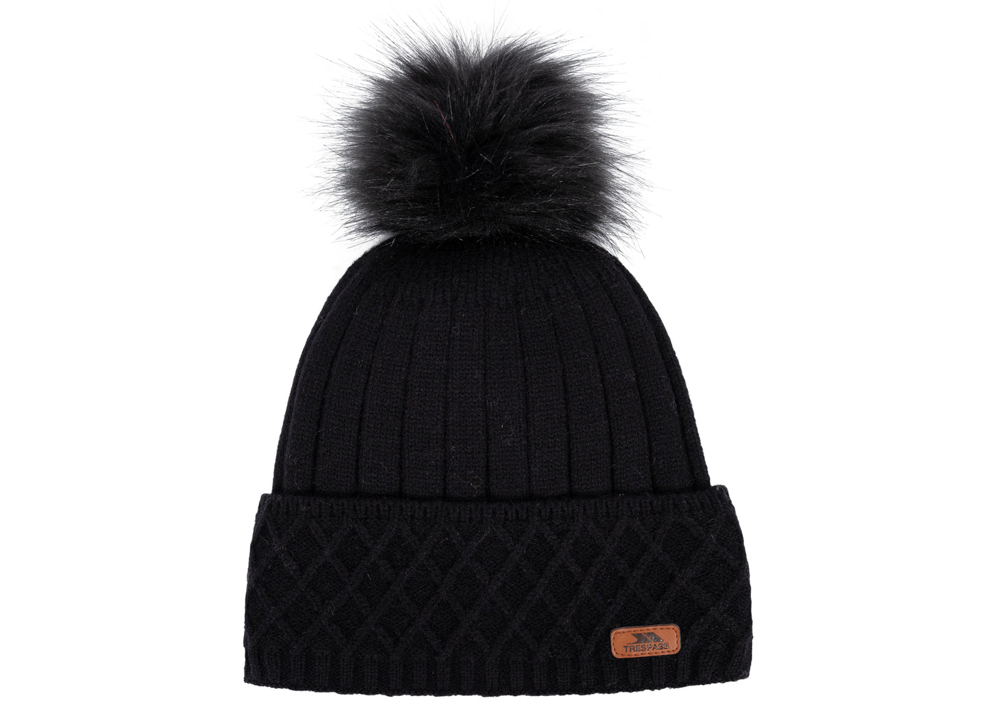 Sherbet Women's Fleece Lined Knitted Hat in Black