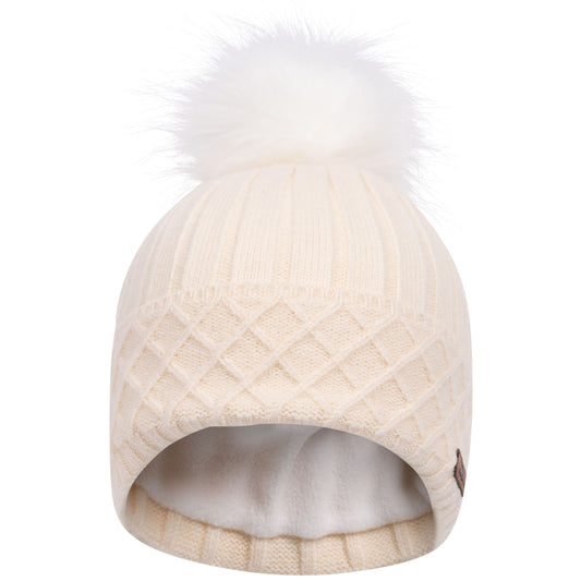 Sherbet Women's Fleece Lined Knitted Hat in Cream