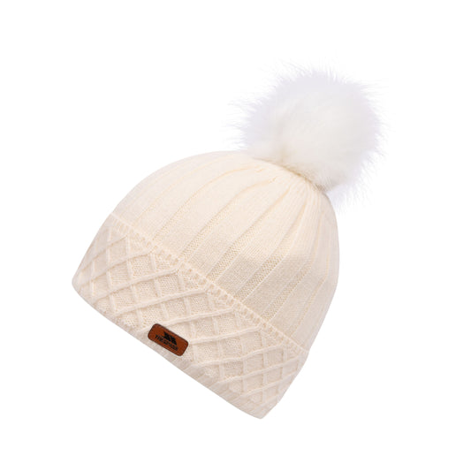 Sherbet Women's Fleece Lined Knitted Hat in Cream