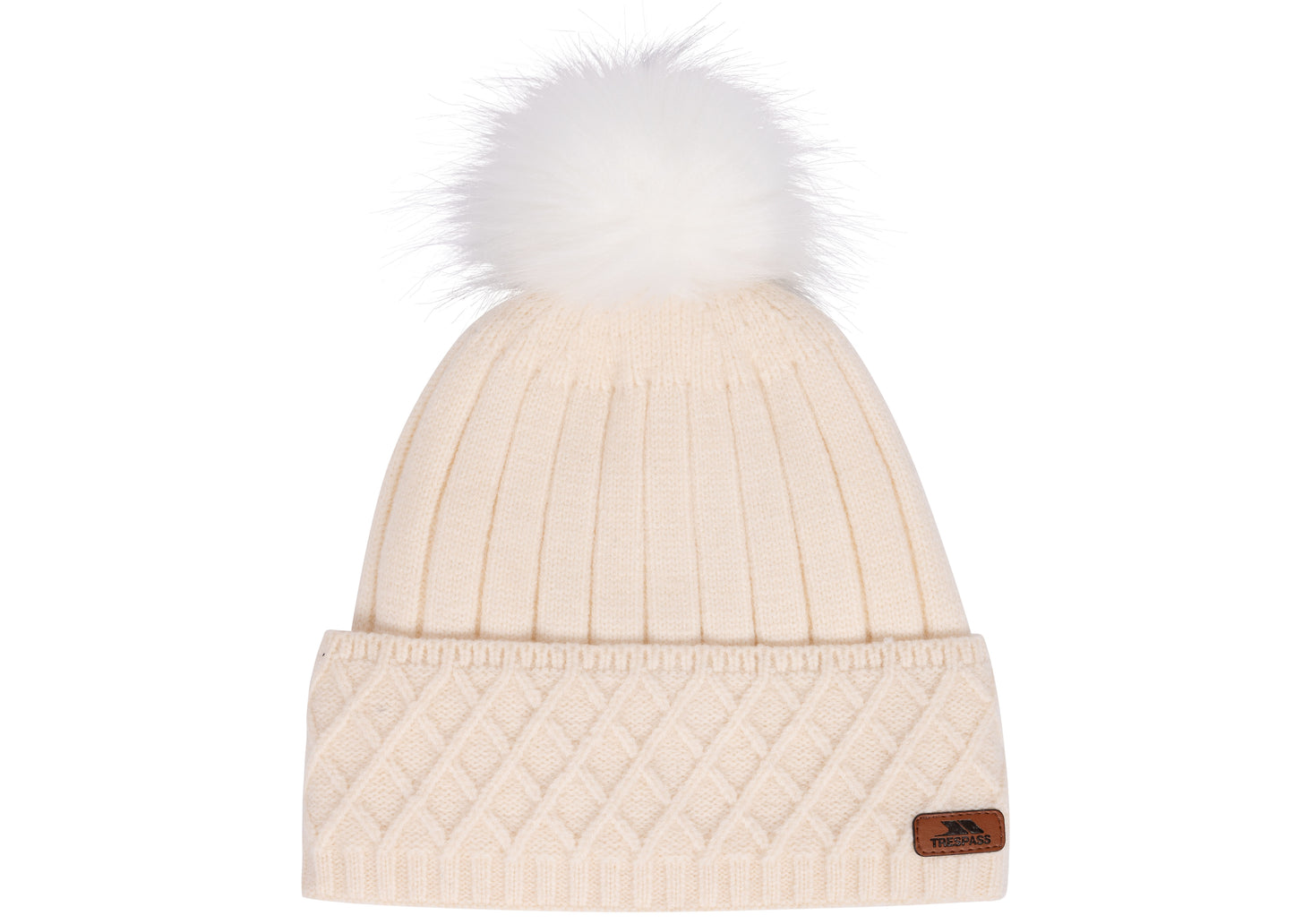 Sherbet Women's Fleece Lined Knitted Hat in Cream
