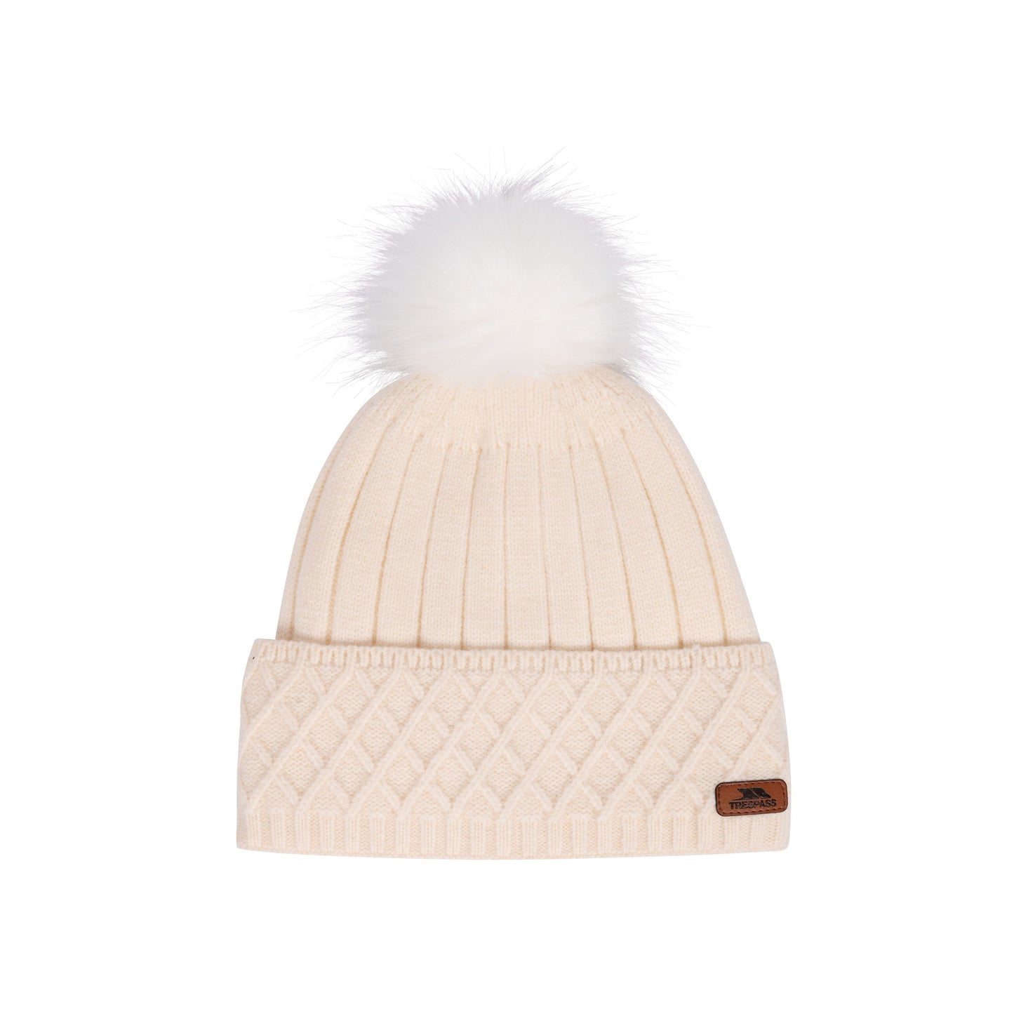 Sherbet Women's Fleece Lined Knitted Hat in Cream