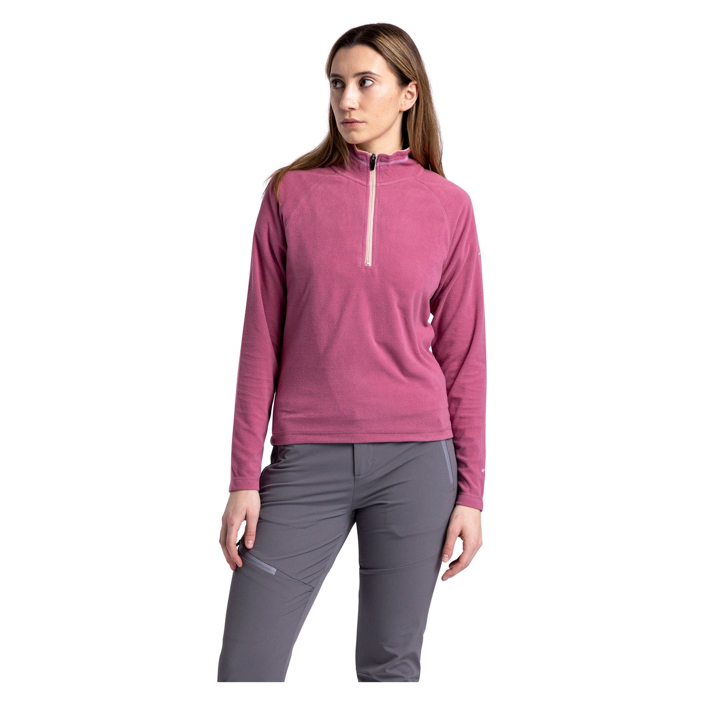 Skylar Women's Half Zip Fleece Top in Rose Blush
