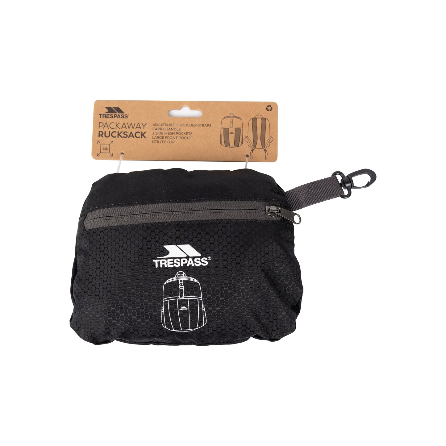 Turzo Packaway 22L Rucksack in Black