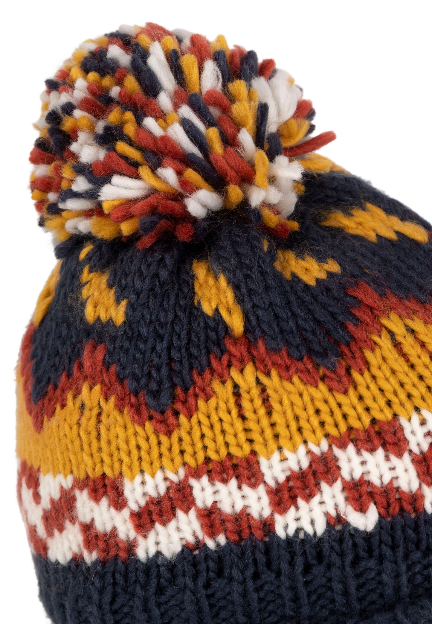 Twiglet Kids Lined Kids Knitted Hat in Navy / Honeybee