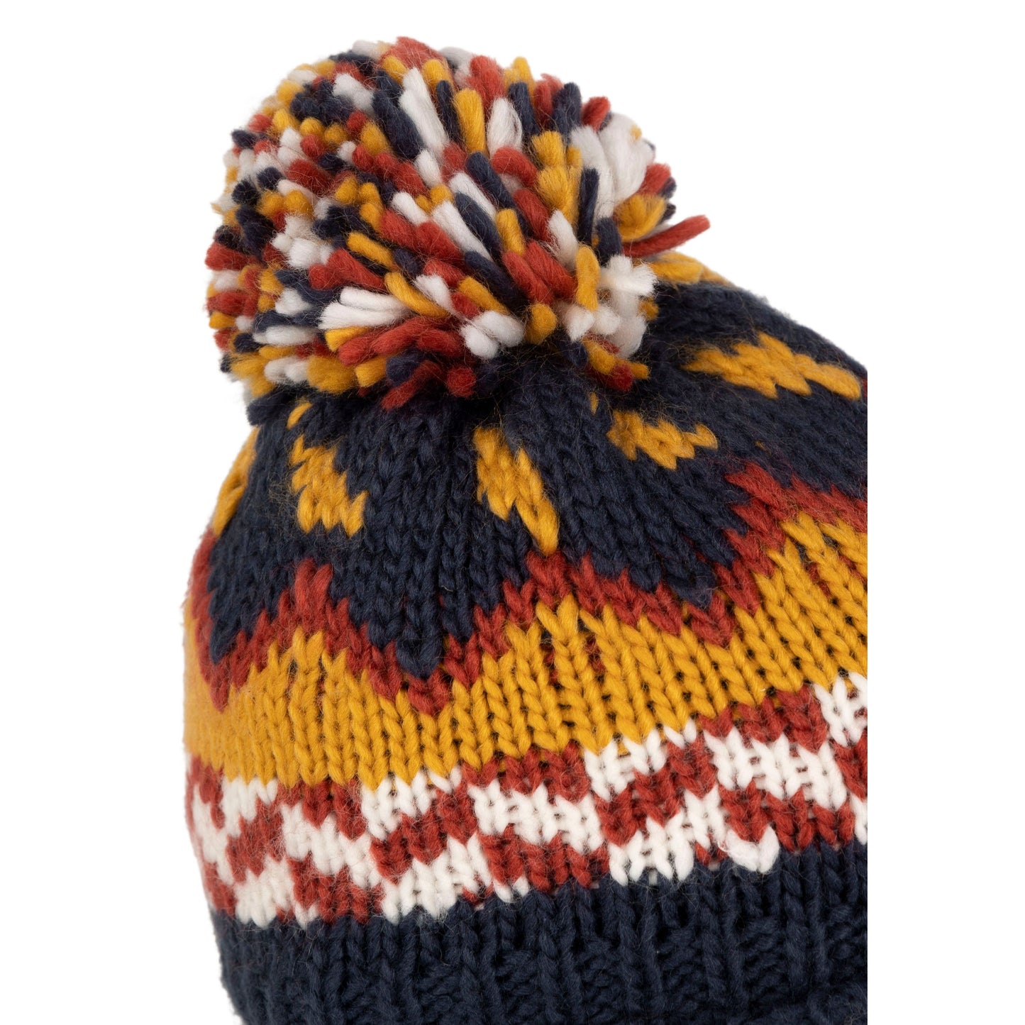 Twiglet Kids Lined Kids Knitted Hat in Navy / Honeybee