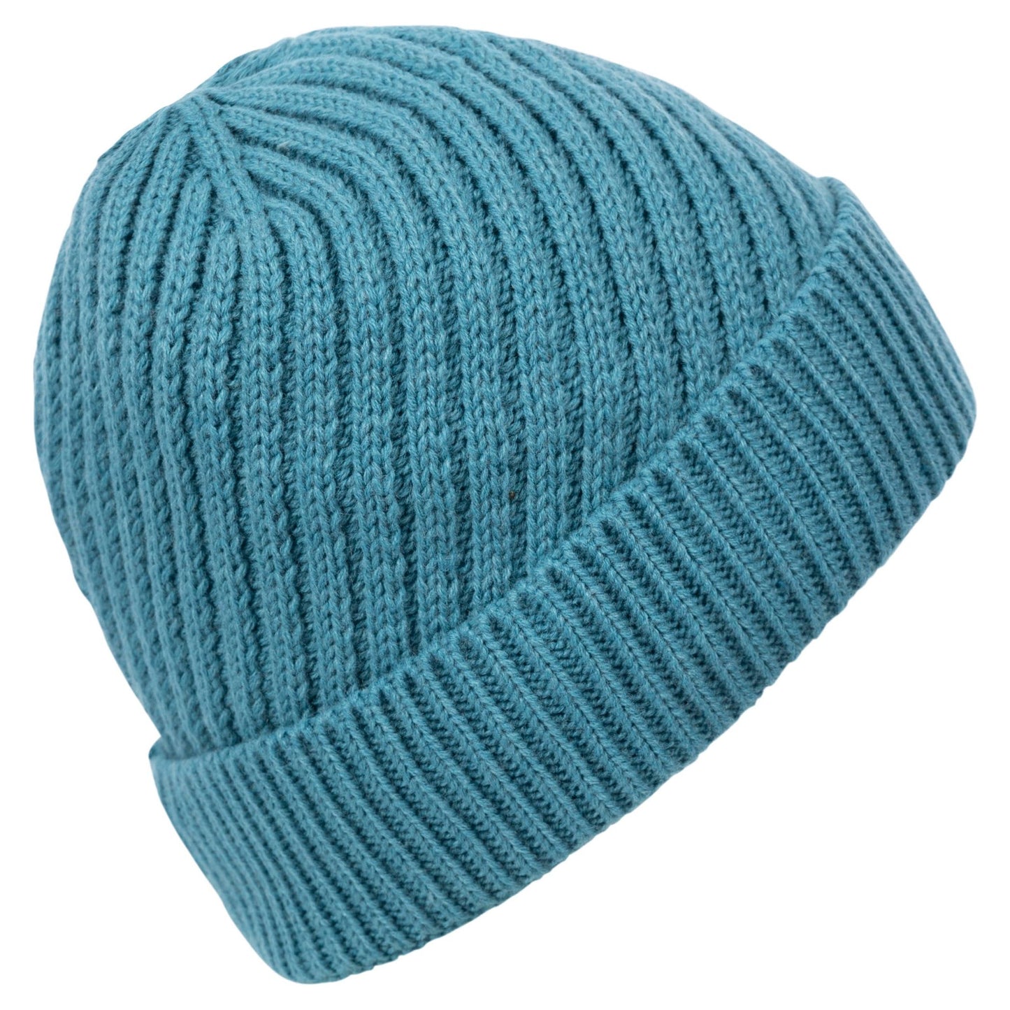 Twisted Womens Knitted Hat in Storm Blue with Lining