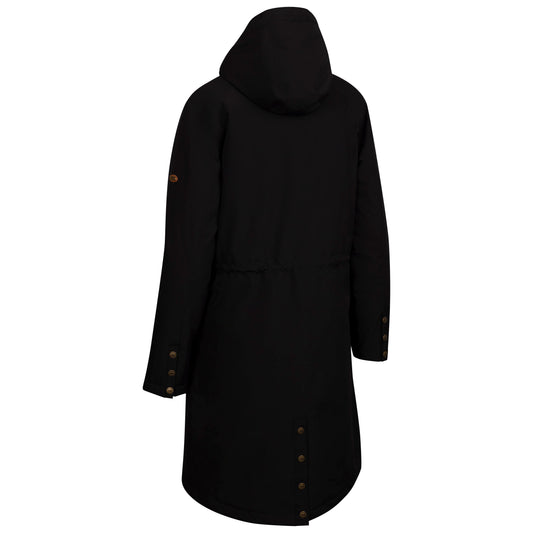 Vailsom Womens Longer Length Padded Fleece Lined Waterproof Jacket in Black