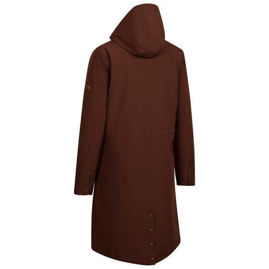 Vailsom Womens Longer Length Padded Fleece Lined Waterproof Jacket in Chestnut