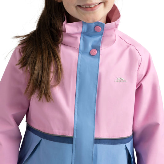 Allora Girls' Unpadded Waterproof Rain Jacket in SweetPink