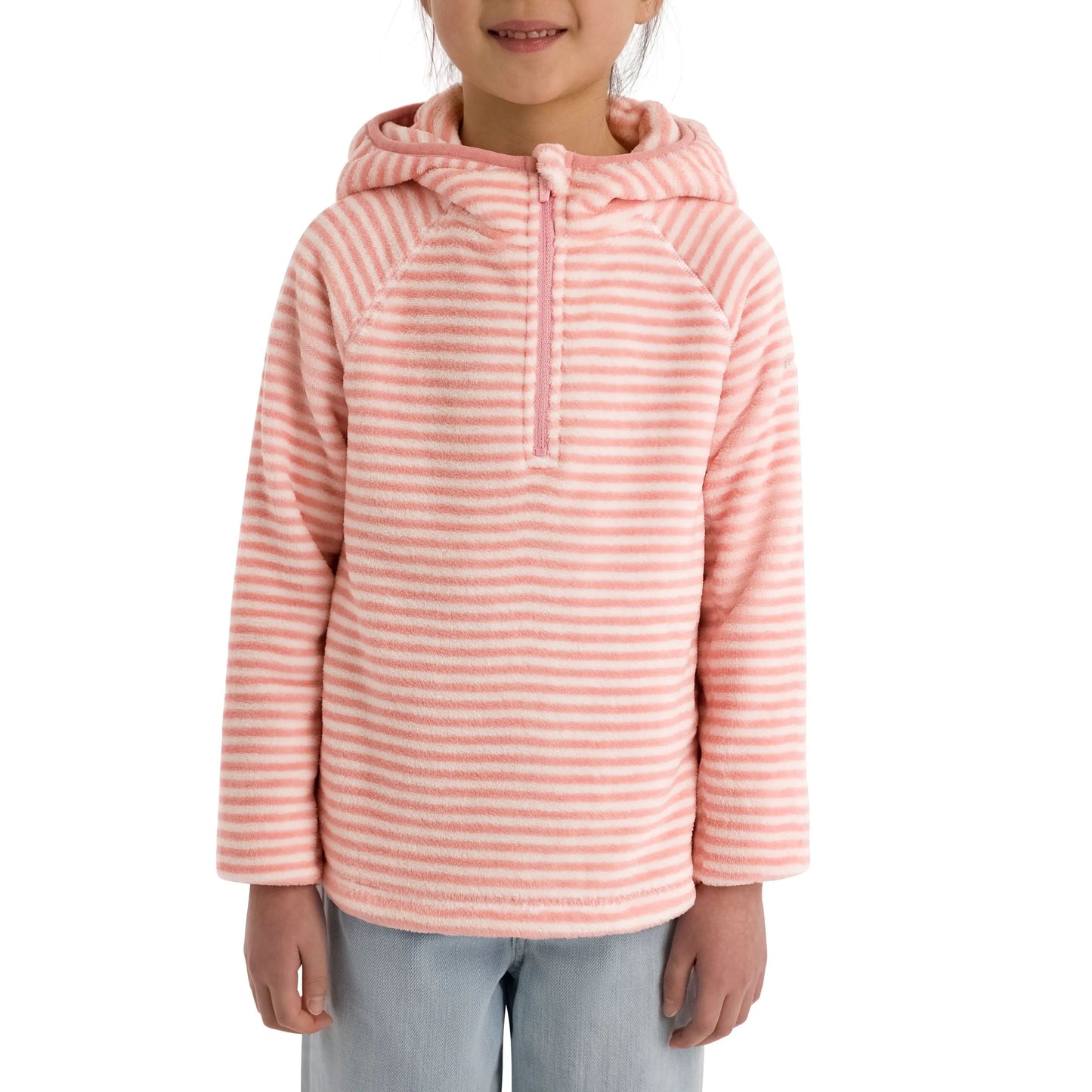 Axxton Girls 1/2 Zip Fleece in Baby Pink