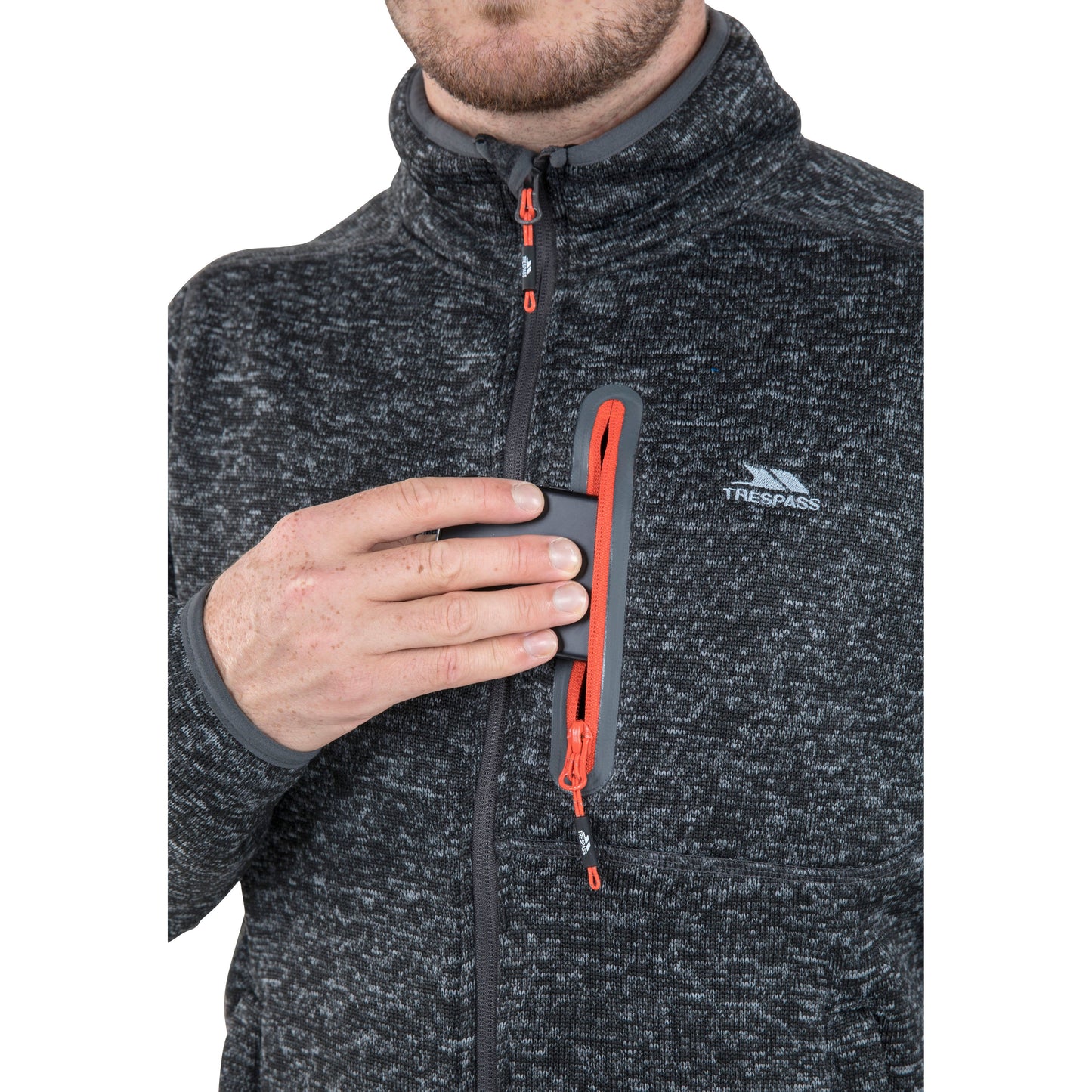 Bingham Men's Fleece Jacket in Black Marl
