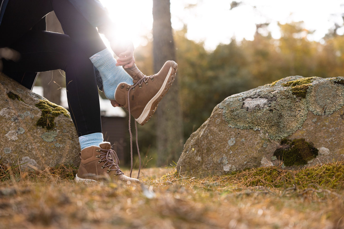 Blair Womens Waterproof Hiking Boots in Light Brown