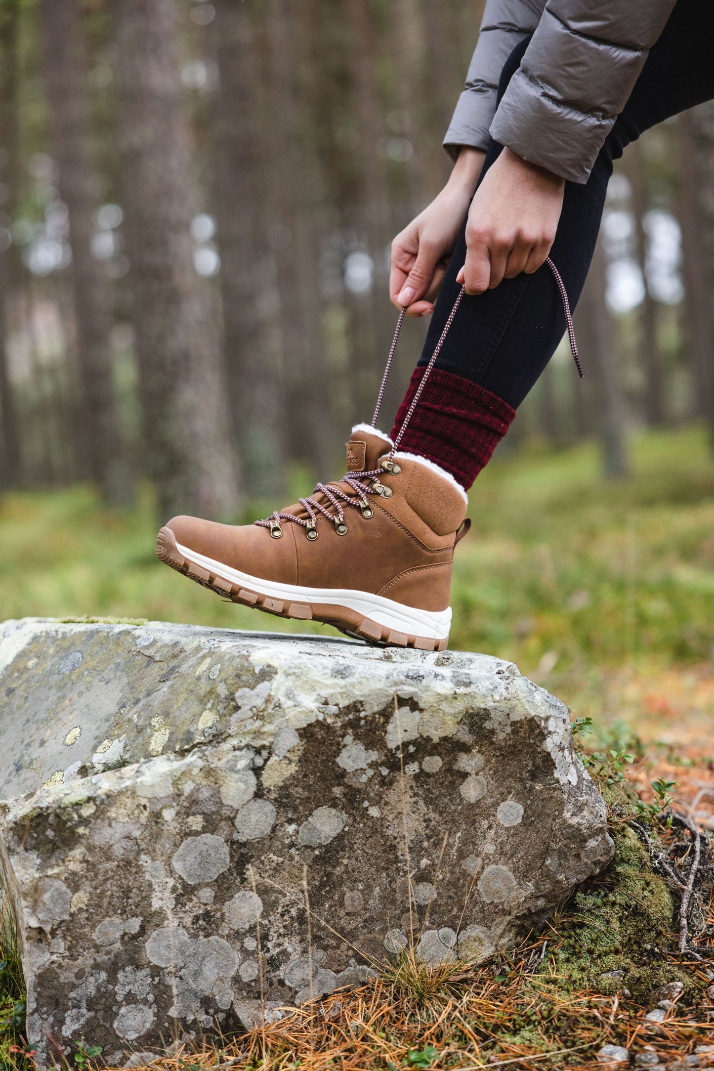 Blair Womens Waterproof Hiking Boots in Light Brown