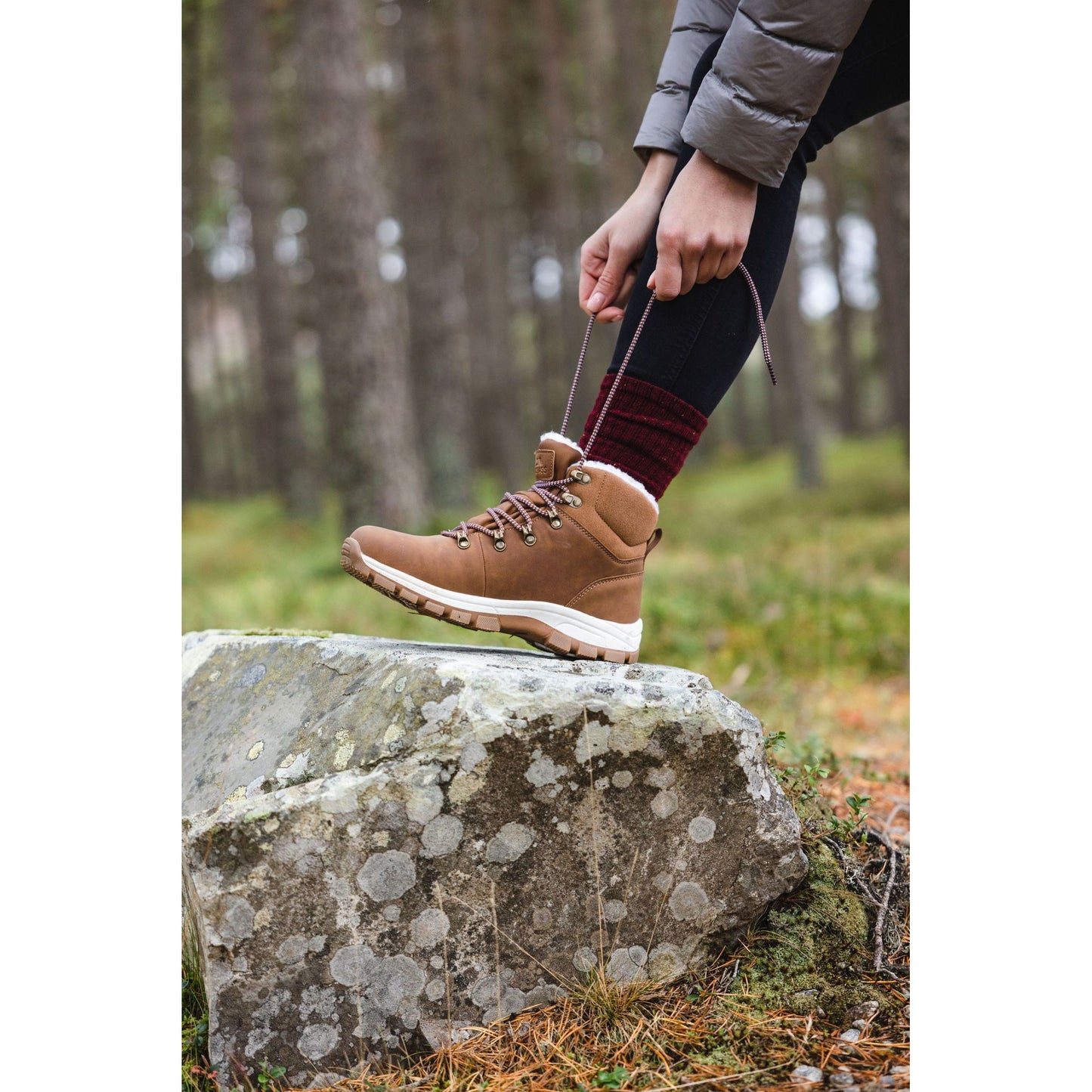 Blair Womens Waterproof Hiking Boots in Light Brown