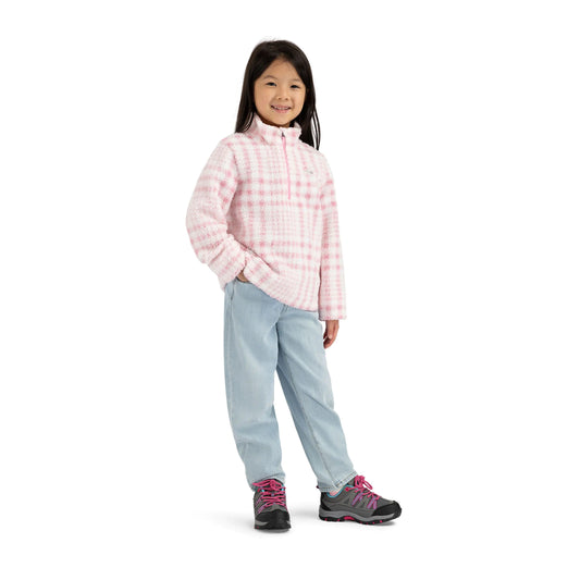 Booker Girls Half Zip Fleece in Sweet Pink