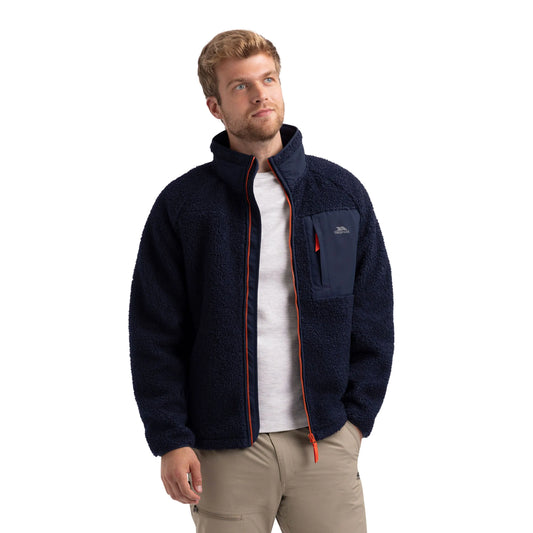 Brookes Men's Heavyweight Borg Fleece Jacket in Navy