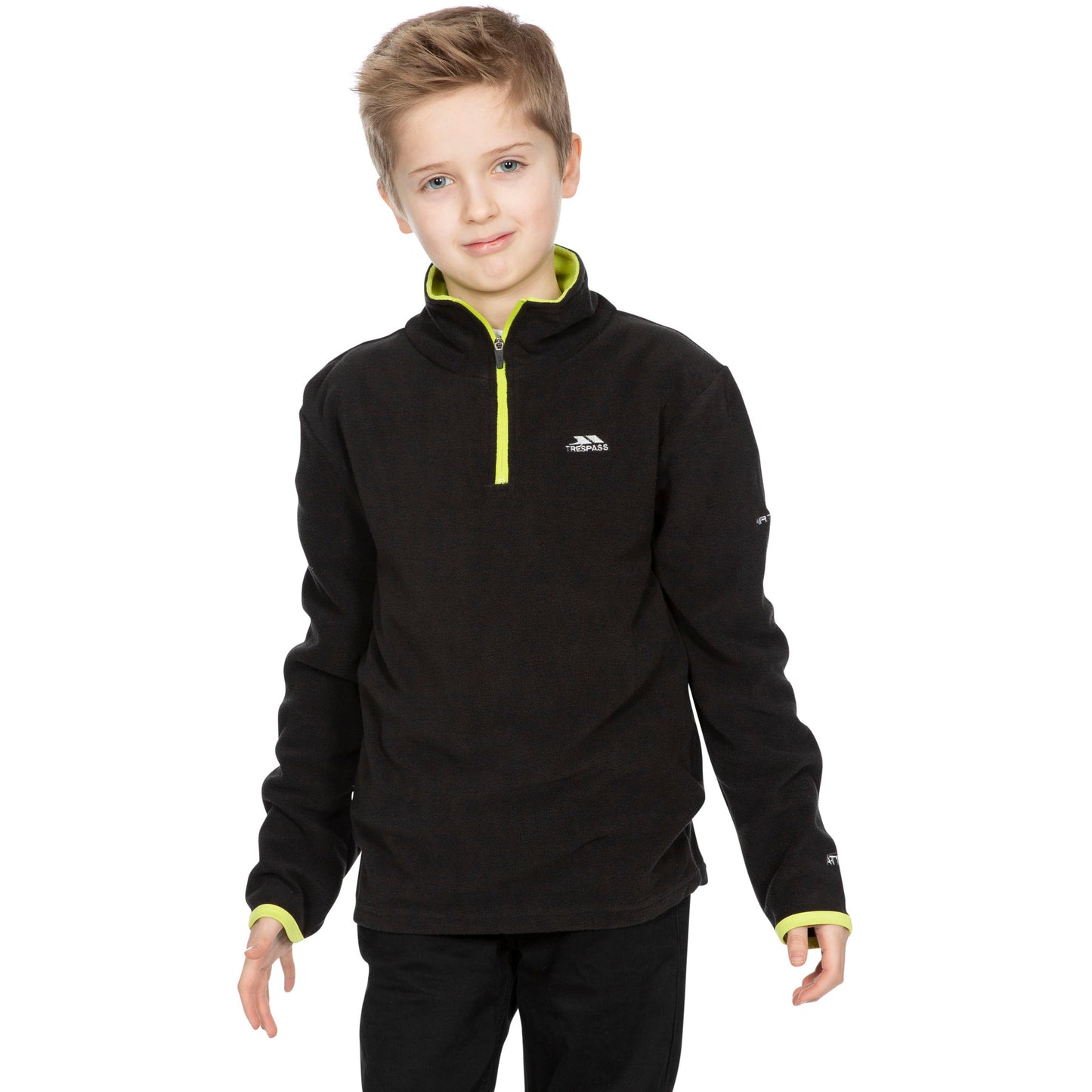 Etto Boys Half Zip Fleece in Black